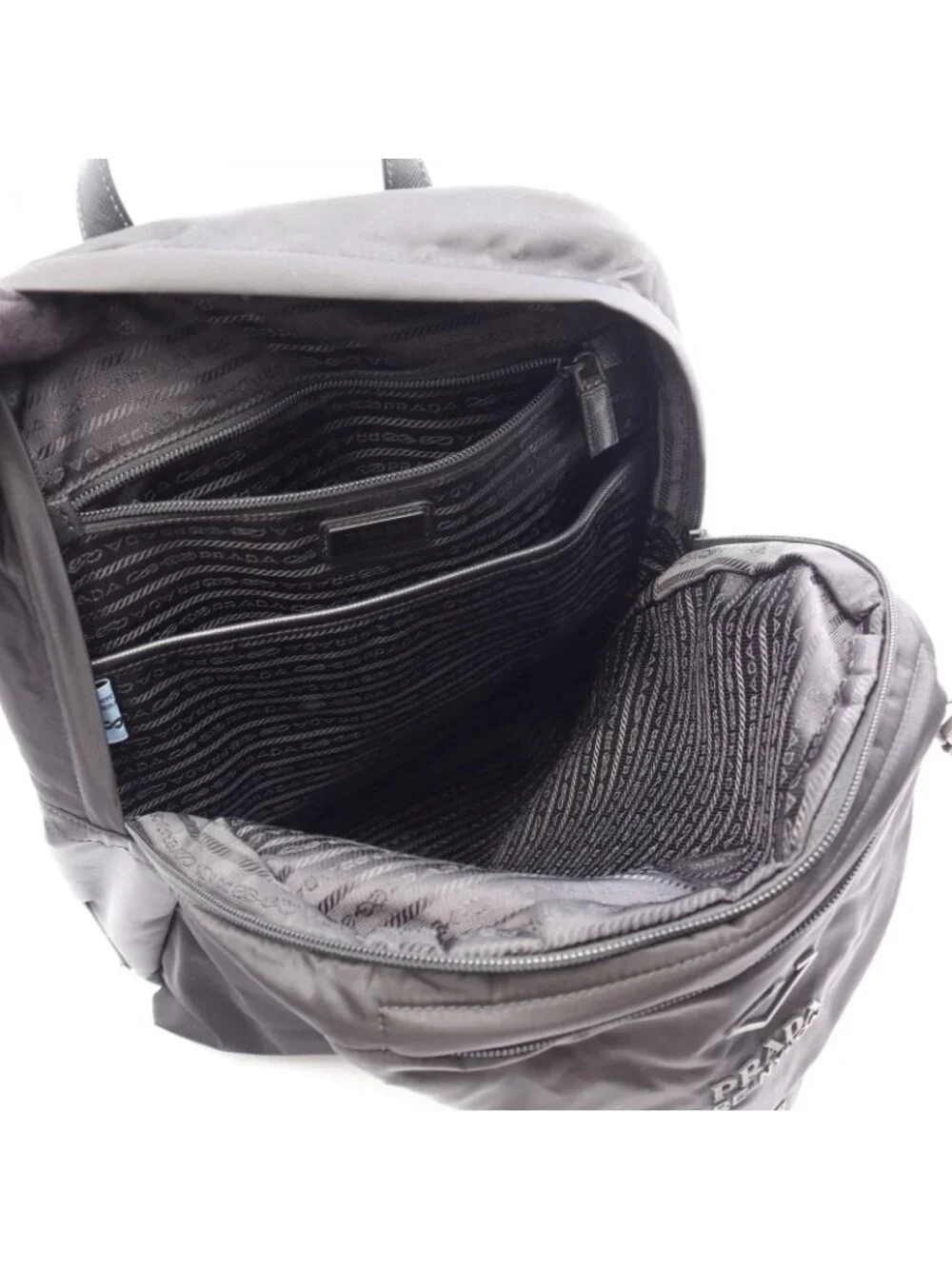 Prada Backpack Re-Nylon Black Nylon Saffiano Leather